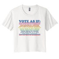 Colorful Vote As If Your Life Depends On It Human Rights Women's Crop Top Tee