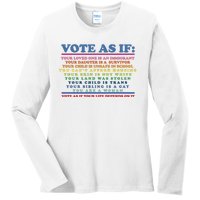 Colorful Vote As If Your Life Depends On It Human Rights Ladies Long Sleeve Shirt