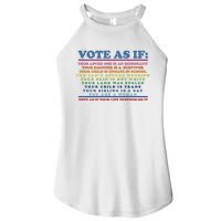 Colorful Vote As If Your Life Depends On It Human Rights Women's Perfect Tri Rocker Tank