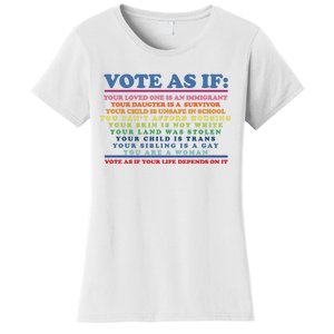 Colorful Vote As If Your Life Depends On It Human Rights Women's T-Shirt