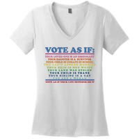 Colorful Vote As If Your Life Depends On It Human Rights Women's V-Neck T-Shirt