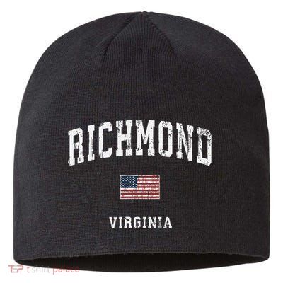 C Vintage American Flag Sports Design Sustainable Beanie