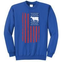 Cow Vintage American Flag Retro Dairy Farmer Gift Great Gift Sweatshirt