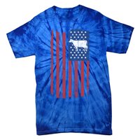 Cow Vintage American Flag Retro Dairy Farmer Gift Great Gift Tie-Dye T-Shirt