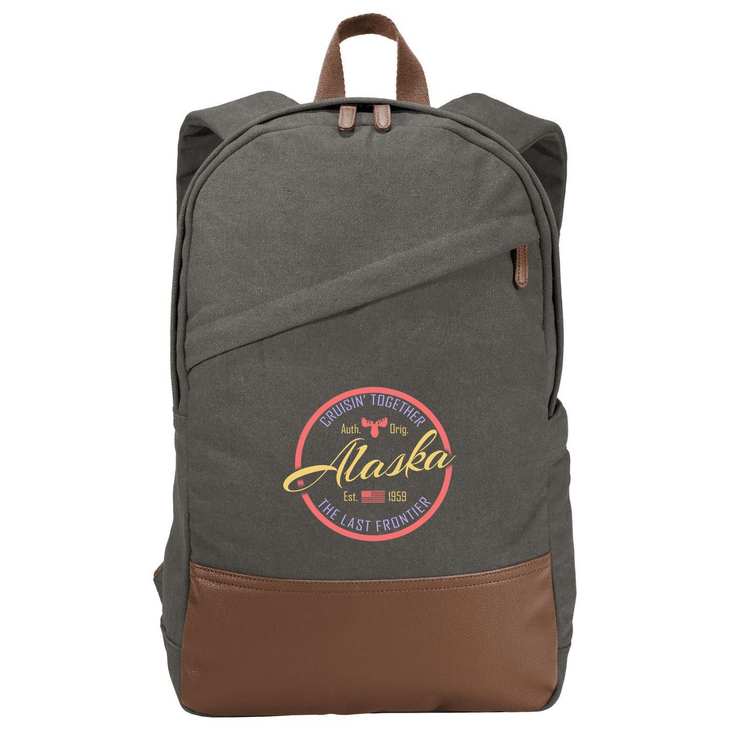 Cruise Vacation Alaska Cruisin Together Great For Groups Meaningful Gift Cotton Canvas Backpack