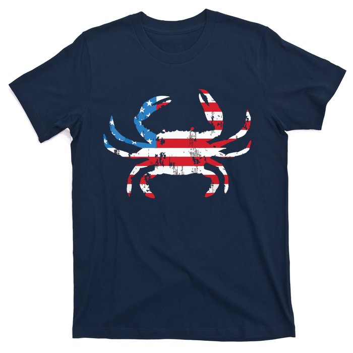 Crab Vintage American Flag T-Shirt