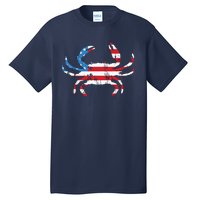 Crab Vintage American Flag Tall T-Shirt