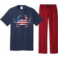 Crab Vintage American Flag Pajama Set