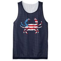 Crab Vintage American Flag Mesh Reversible Basketball Jersey Tank