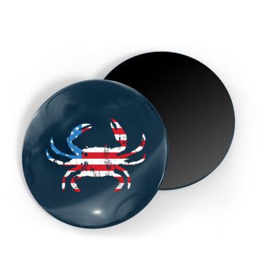 Crab Vintage American Flag Magnet