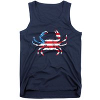 Crab Vintage American Flag Tank Top