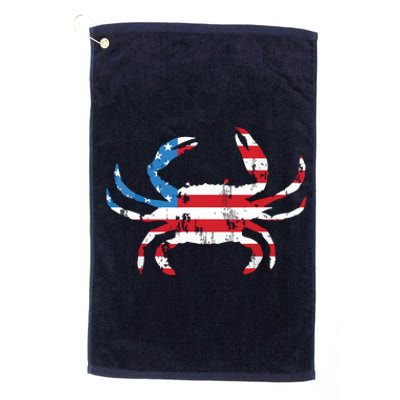 Crab Vintage American Flag Platinum Collection Golf Towel