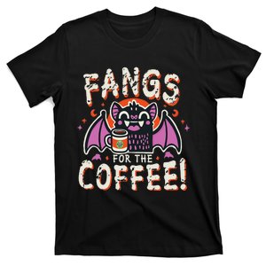 Cute Vampire Bat Fangs For The Coffee! Halloween T-Shirt