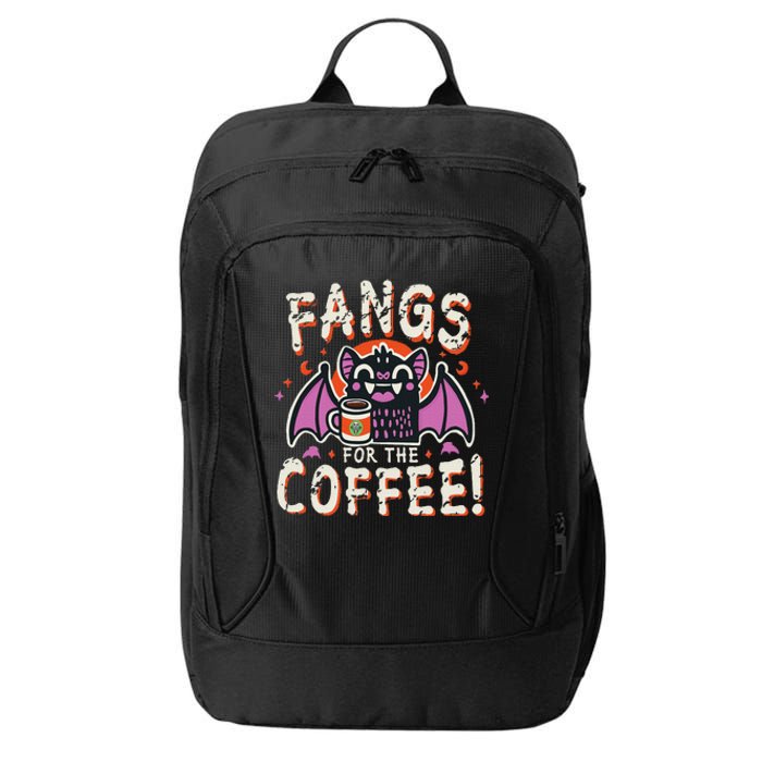 Cute Vampire Bat Fangs For The Coffee! Halloween City Backpack