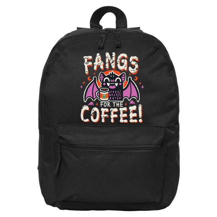 Cute Vampire Bat Fangs For The Coffee! Halloween 16 in Basic Backpack