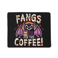 Cute Vampire Bat Fangs For The Coffee! Halloween Mousepad