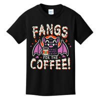 Cute Vampire Bat Fangs For The Coffee! Halloween Kids T-Shirt