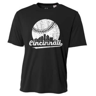 Cincinnati Vintage Baseball Distressed Retro Cooling Performance Crew T-Shirt