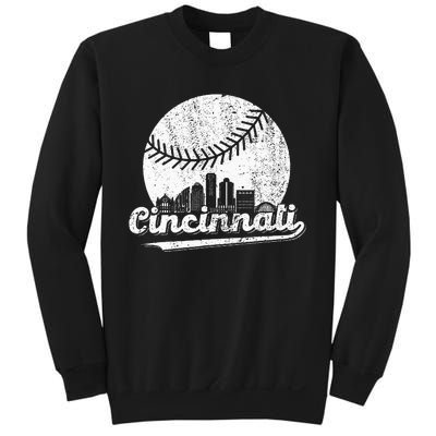 Cincinnati Vintage Baseball Distressed Retro Sweatshirt