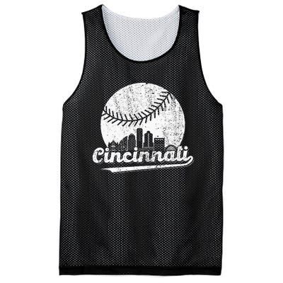 Cincinnati Vintage Baseball Distressed Retro Mesh Reversible Basketball Jersey Tank