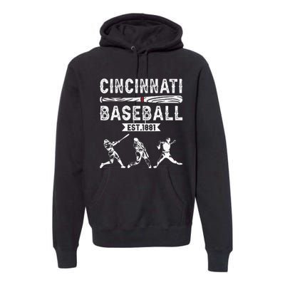 Cincinnati Vintage Baseball Lover Premium Hoodie