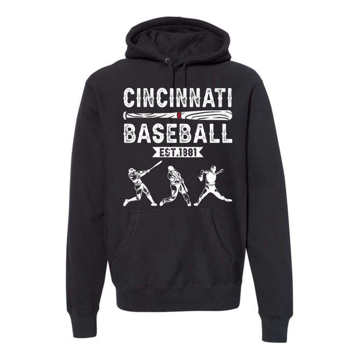 Cincinnati Vintage Baseball Lover Premium Hoodie