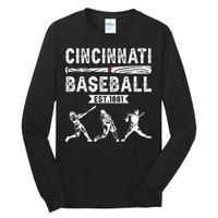 Cincinnati Vintage Baseball Lover Tall Long Sleeve T-Shirt