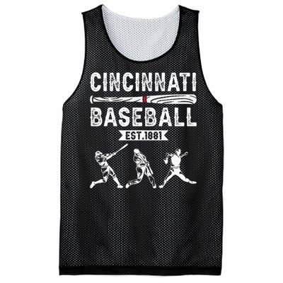 Cincinnati Vintage Baseball Lover Mesh Reversible Basketball Jersey Tank