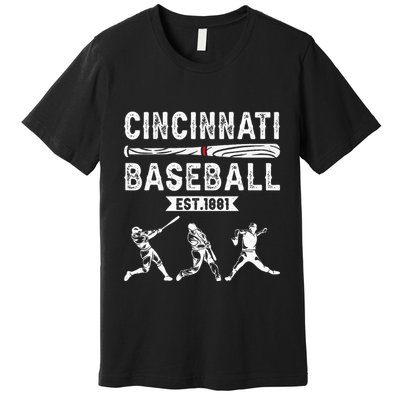 Cincinnati Vintage Baseball Lover Premium T-Shirt