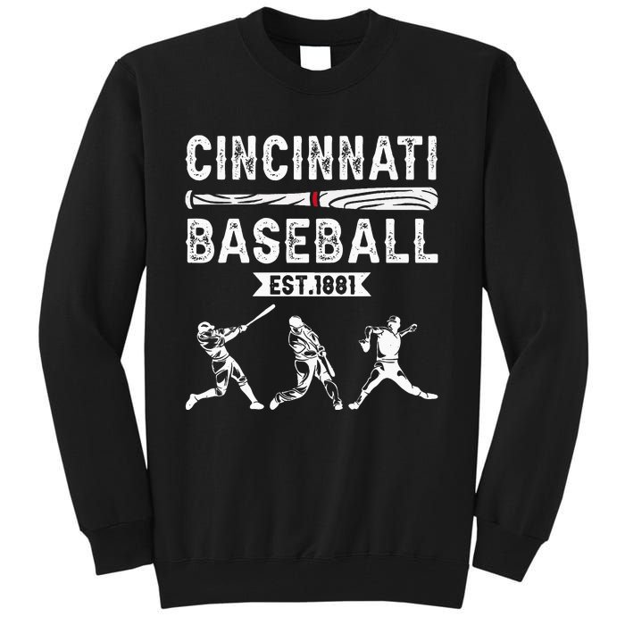 Cincinnati Vintage Baseball Lover Tall Sweatshirt