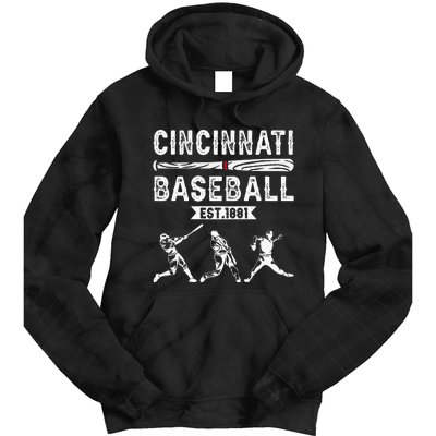 Cincinnati Vintage Baseball Lover Tie Dye Hoodie