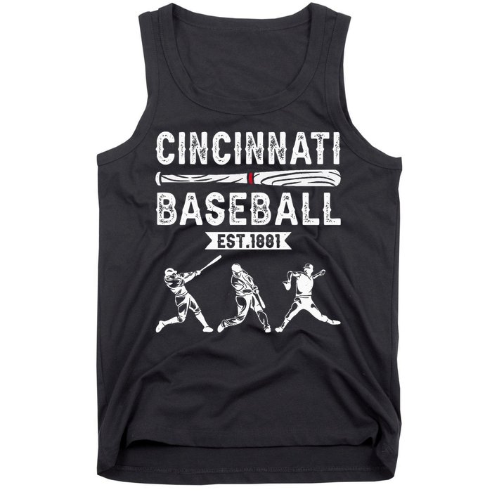 Cincinnati Vintage Baseball Lover Tank Top