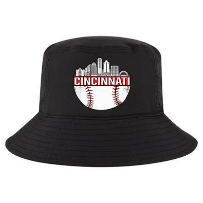 Cincinnati Vintage Baseball Distressed Cool Comfort Performance Bucket Hat