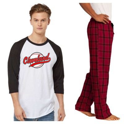 Cleveland Vintage Baseball Throwback Raglan Sleeve Pajama Set