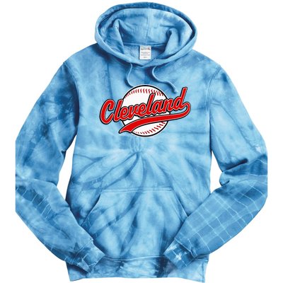 Cleveland Vintage Baseball Throwback Tie Dye Hoodie