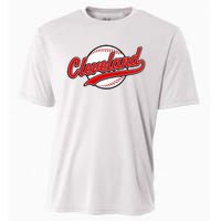 Cleveland Vintage Baseball Throwback Cooling Performance Crew T-Shirt