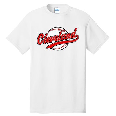 Cleveland Vintage Baseball Throwback Tall T-Shirt