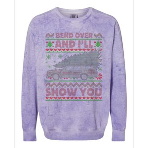 Christmas Vacation Bend Over And ILl Show You Xmas Colorblast Crewneck Sweatshirt