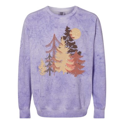 Cute Vintage Boho Pinetree Forest Colorblast Crewneck Sweatshirt