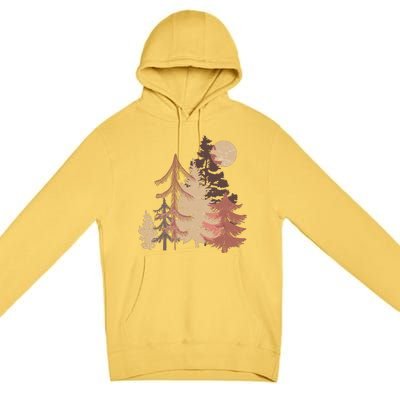 Cute Vintage Boho Pinetree Forest Premium Pullover Hoodie