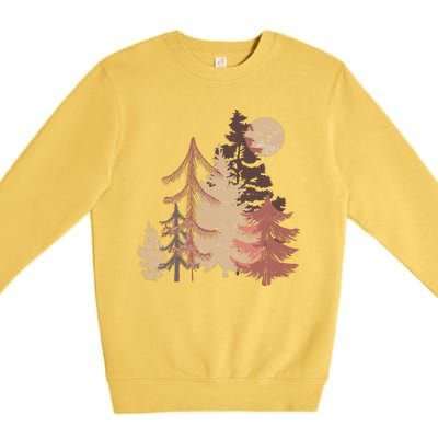 Cute Vintage Boho Pinetree Forest Premium Crewneck Sweatshirt