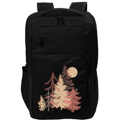 Cute Vintage Boho Pinetree Forest Impact Tech Backpack