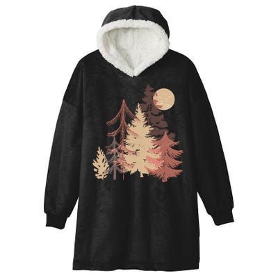 Cute Vintage Boho Pinetree Forest Hooded Wearable Blanket