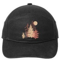 Cute Vintage Boho Pinetree Forest 7-Panel Snapback Hat