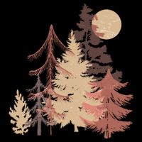 Cute Vintage Boho Pinetree Forest 7-Panel Snapback Hat