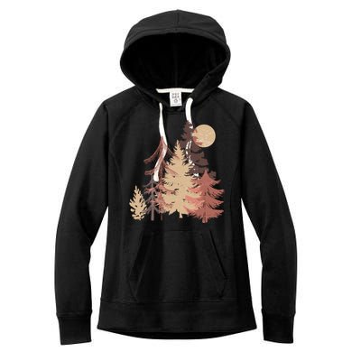 Cute Vintage Boho Pinetree Forest Women's Fleece Hoodie