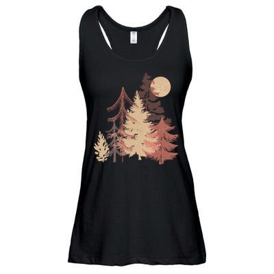 Cute Vintage Boho Pinetree Forest Ladies Essential Flowy Tank