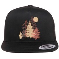 Cute Vintage Boho Pinetree Forest Flatbill Hat