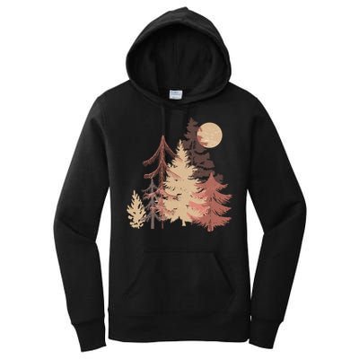 Cute Vintage Boho Pinetree Forest Women's Pullover Hoodie