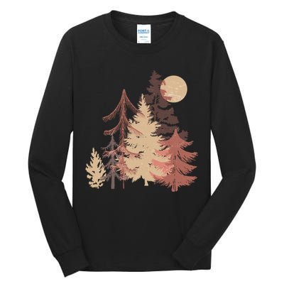 Cute Vintage Boho Pinetree Forest Tall Long Sleeve T-Shirt